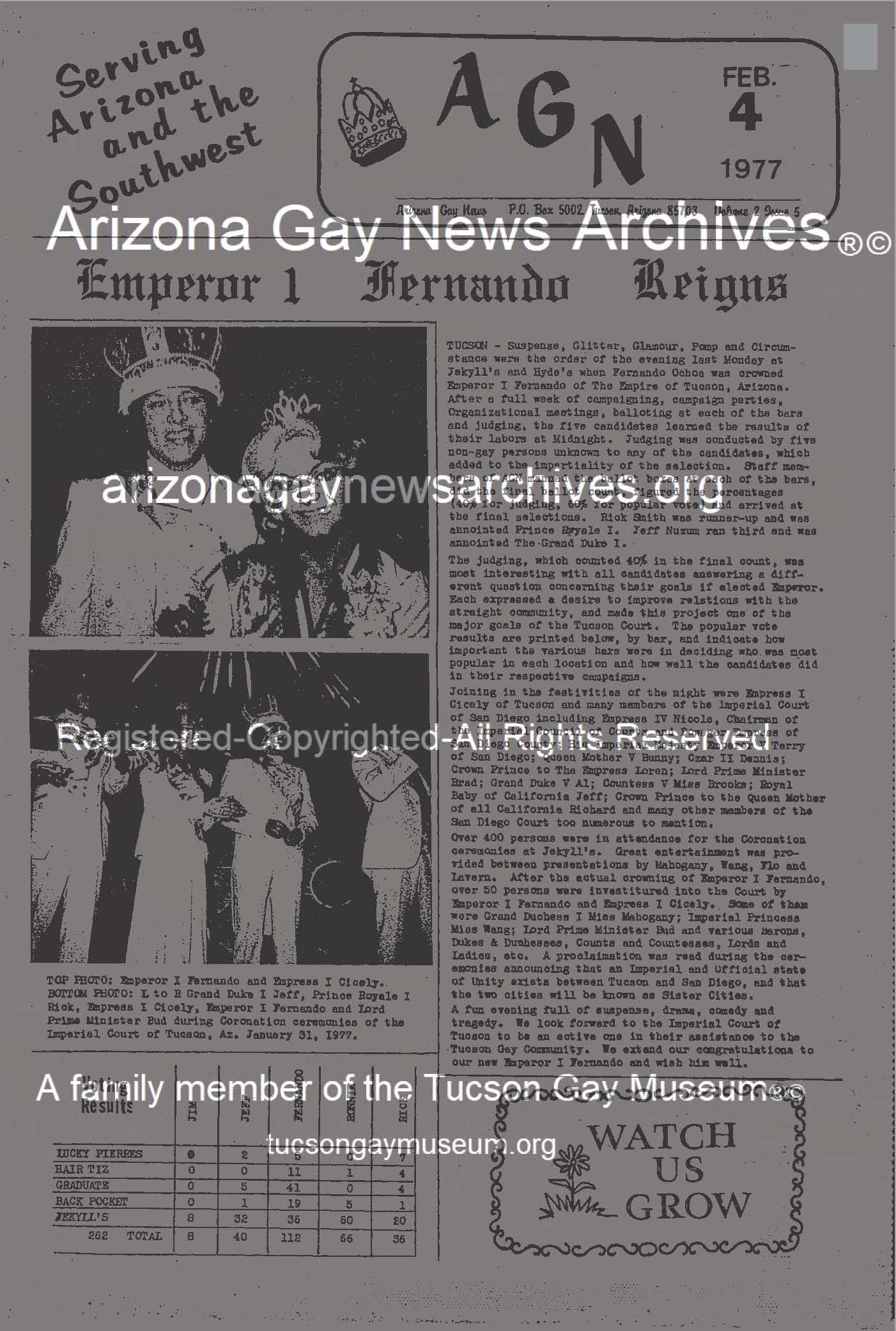 1977 Arizona Gay News Publication Issue Copyrighted Exhibit  